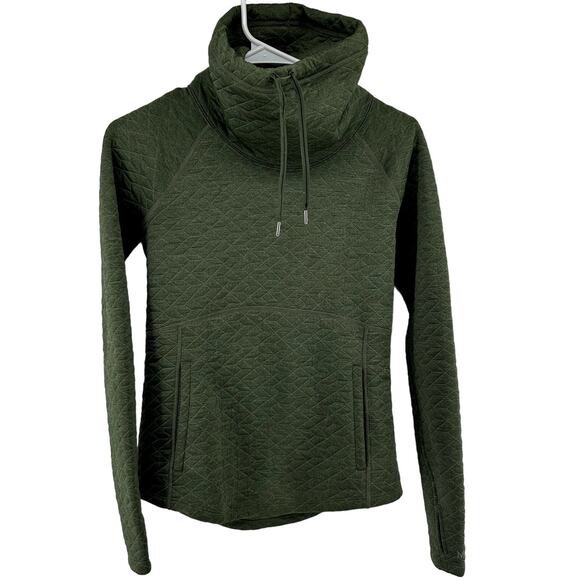 Marmot Annie Sweatshirt Quilted Cowl Neck Pockets Activewear Pullover Green S - Picture 2 of 7